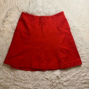 Ann Taylor Loft Skirt Size 2 Red Back Zip, fully lined